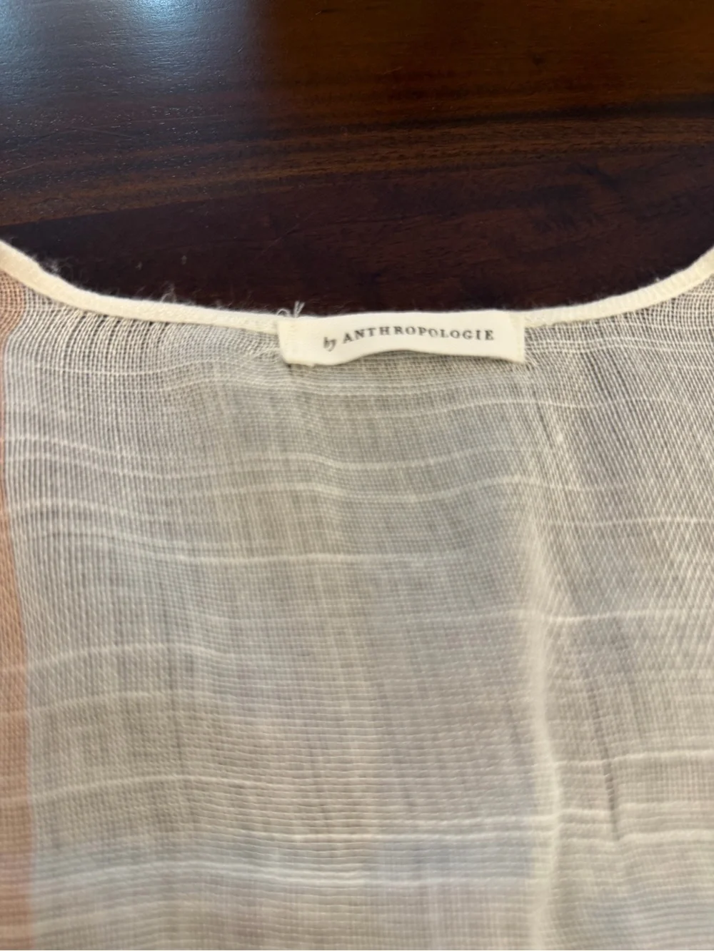 ANTHROPOLOGIE Lightweight Pastel Stripe Beach Cover-Up - Cream